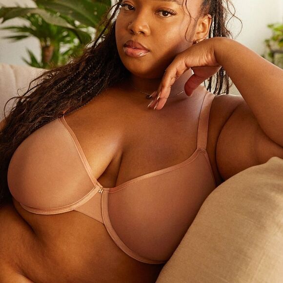 Savage X Fenty By Rihanna Sheer X Demi Spacer Bra 34DD Terracotta Pink NWT in pk - Picture 5 of 7